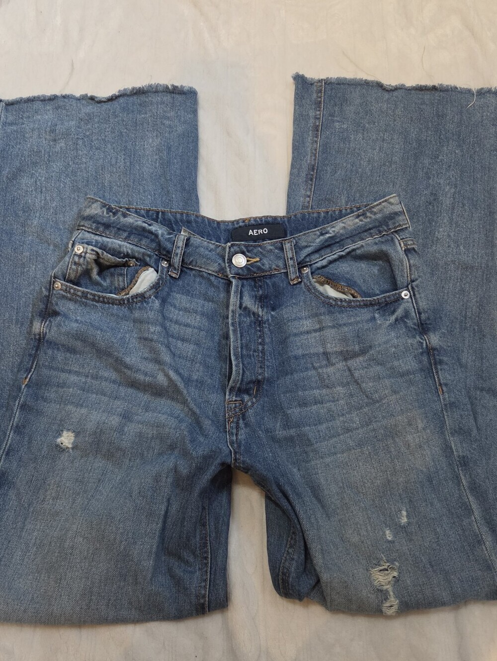 Aero Modern High Rise Wide Leg Blue Casual Jeans School Summer | 10 Reg